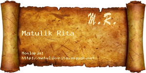 Matulik Rita névjegykártya